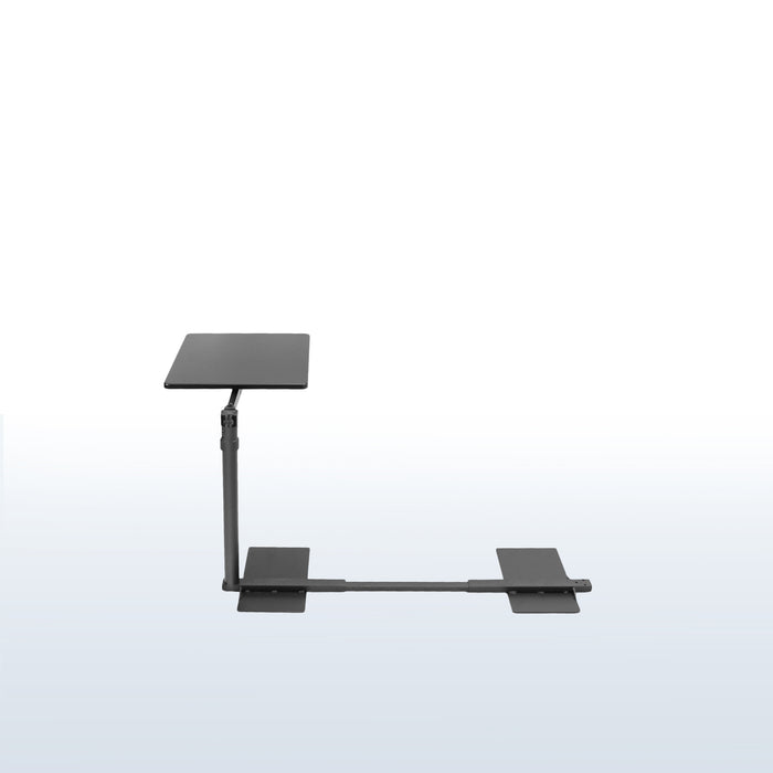 Height adjustable swivel couch desk for eating or for working on a laptop.