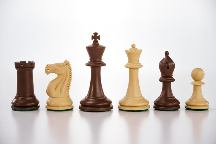 3 3/4" Emisario Player Chess Pieces - Brown and Tan - Piece - Chess-House