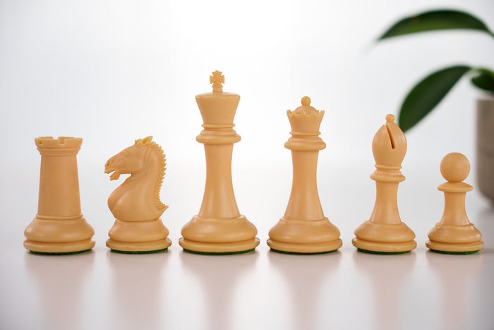 3 7/8" Hastings Black & Natural Chess Pieces - Piece - Chess-House
