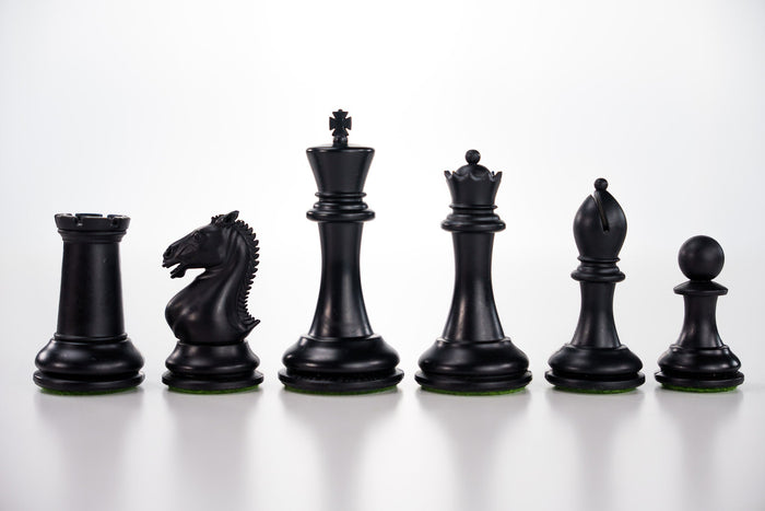 3 7/8" Hastings Black & Natural Chess Pieces - Piece - Chess-House