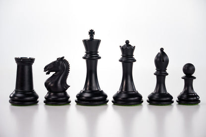 3 7/8" Hastings Black & Natural Chess Pieces - Piece - Chess-House
