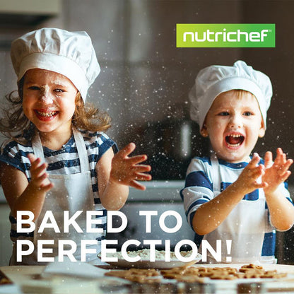 3-Piece Nonstick Baking Pan Set - Easy Clean Carbon Steel 0.4mm, Red Handles