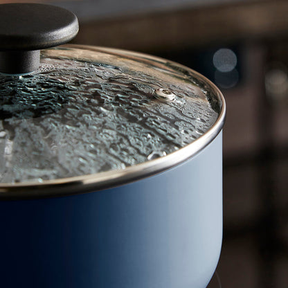 3 Piece Recycled Aluminium Saucepan Set - Blue