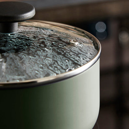 3 Piece Recycled Aluminium Saucepan Set - Green