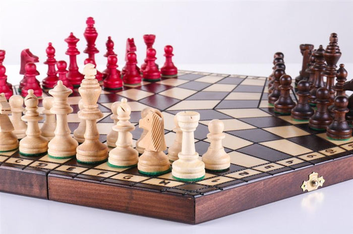 3 Player Large Wood Chess Set - Chess Set - Chess-House