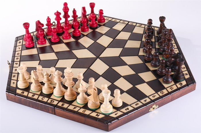 3 Player Large Wood Chess Set - Chess Set - Chess-House