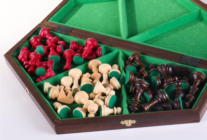 3 Player Large Wood Chess Set - Chess Set - Chess-House