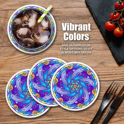 4" Round Ceramic Coasters - Love Does No Wrong To Others, 4/Box, 2/Case, 8 Pieces - Christmas by Krebs Wholesale