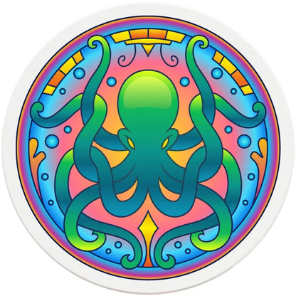 4" Round Ceramic Coasters - Mandala Octopus, 4/Box, 2/Case, 8 Pieces - Christmas by Krebs Wholesale