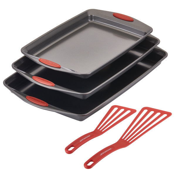A 5-Piece Nonstick Sheet Pan and Turner Set is displayed, perfect for whipping up Rachael Ray's Yum-o!® recipes.