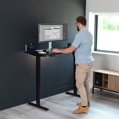 55 x 24 inch Universal Solid One-Piece Square Corner Table Top for Standard and Sit to Stand Height Adjustable Home and Office Desk Frames