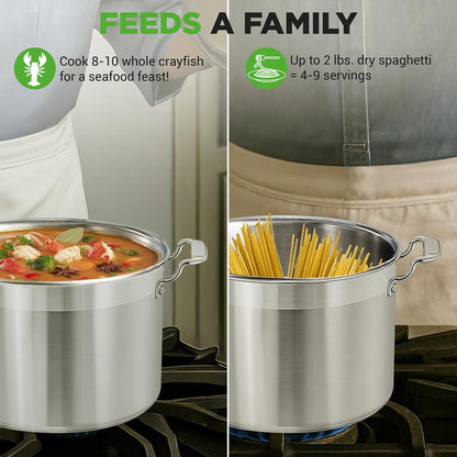 8 Qt Stockpot for Soups & Stews, Induction Safe, Stainless Steel