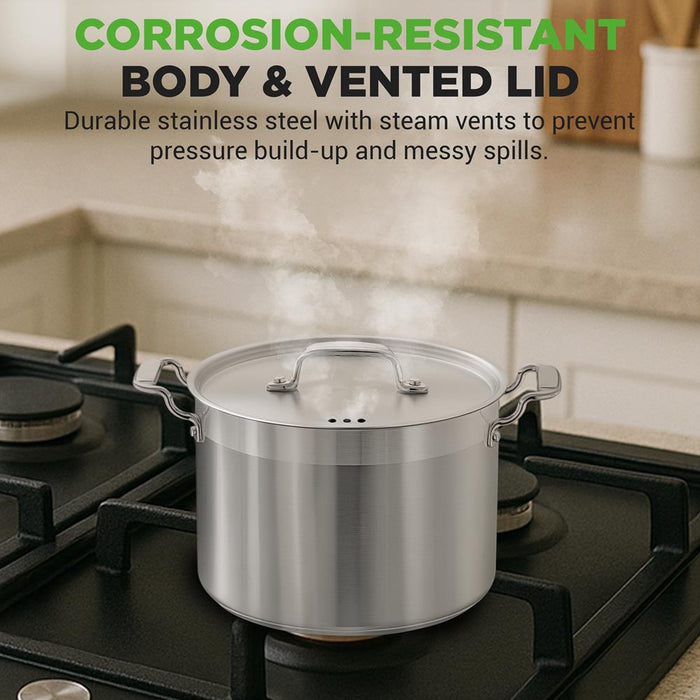8 Qt Stockpot for Soups & Stews, Induction Safe, Stainless Steel