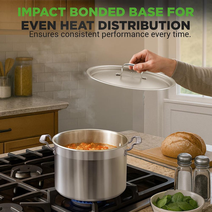8 Qt Stockpot for Soups & Stews, Induction Safe, Stainless Steel