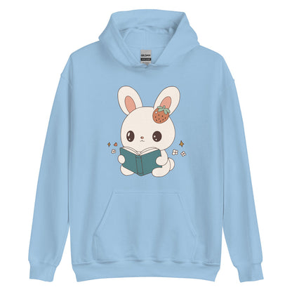 A Bunny Reading Her Book Hoodie - The Bean Workshop - animal shirt, bunny, hoodie, read everyday, read more books, short n' sweet