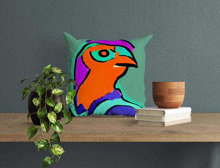 Abstract Bird Throw Pillow, Abstract Pillow, Soft Pillow Cases, Colorful Pillow Case, Modern Pillow, Home Decor Pillow, Pillow Cases Kids