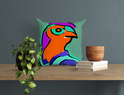Abstract Bird Throw Pillow, Abstract Pillow, Soft Pillow Cases, Colorful Pillow Case, Modern Pillow, Home Decor Pillow, Pillow Cases Kids