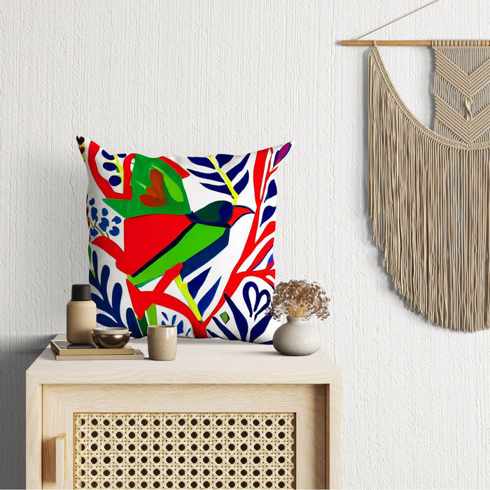Abstract Bird, Throw Pillow Cover, Animal Pillow, Comfortable, Colorful Pillow Case, Modern Pillow, Large Pillow Cases, Playroom Decor