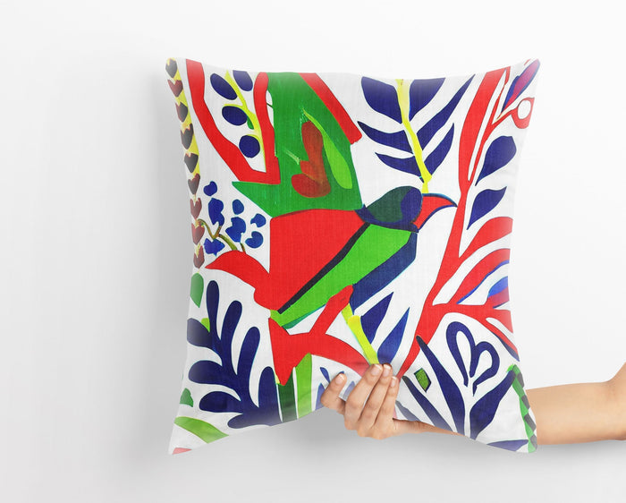 Abstract Bird, Throw Pillow Cover, Animal Pillow, Comfortable, Colorful Pillow Case, Modern Pillow, Large Pillow Cases, Playroom Decor