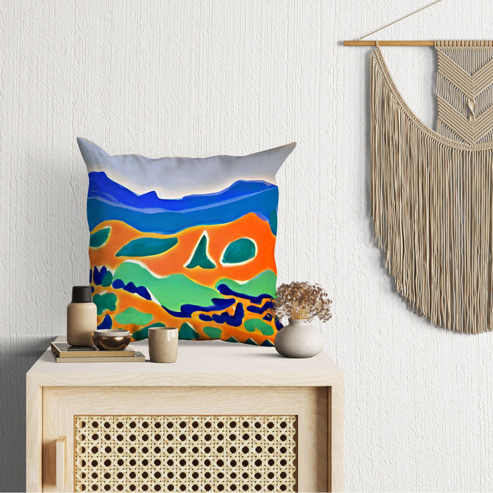 Abstract Landscape Tapestry Pillows, Abstract Pillow Case, Artist Pillow, Colorful Pillow Case, Watercolor Pillow Cases, 20X20 Pillow Cover