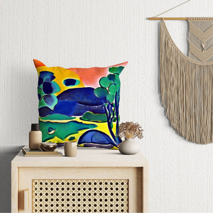 Abstract Landscape Toss Pillow, Abstract Pillow Case, Art Pillow, Contemporary Pillow, 24X24 Pillow Case, Christmas Pillow Covers