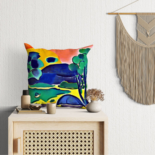 Abstract Landscape Toss Pillow, Abstract Pillow Case, Art Pillow, Contemporary Pillow, 24X24 Pillow Case, Christmas Pillow Covers