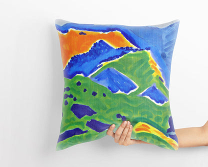 Abstract Landscape With Hills Tapestry Pillows, Abstract Art Pillow, Art Pillow, Large Pillow Cases, Christmas Pillow, Abstract Decor