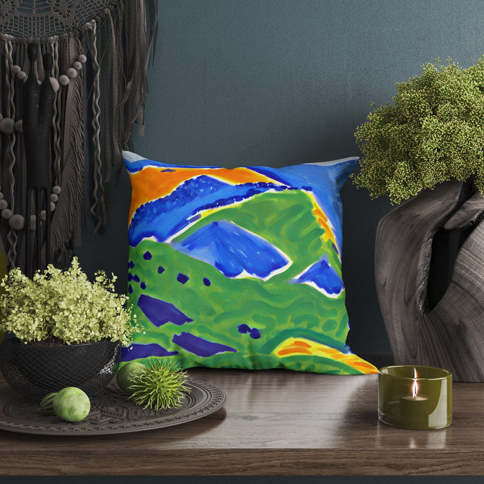 Abstract Landscape With Hills Tapestry Pillows, Abstract Art Pillow, Art Pillow, Large Pillow Cases, Christmas Pillow, Abstract Decor