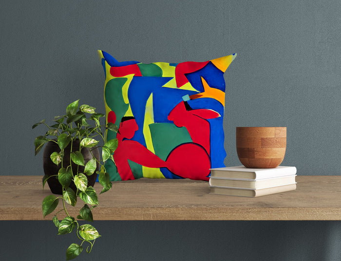 Abstract Throw Pillow, Throw Pillow Cover, Cat Pillow, Designer Pillow, Contemporary Pillow, Square Pillow, Home And Living, Holiday Gift