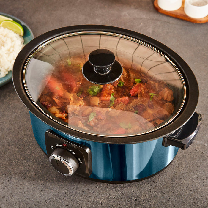 Accents Sear & Stew 3.5L Blue Slow Cooker