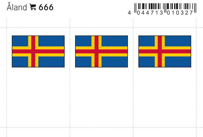 Aland Islands Flag Labels
