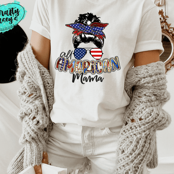All American Mama Graphic Shirt by Crafty Casey's