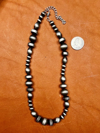 Amarillo Desert Silver Beaded Necklace
