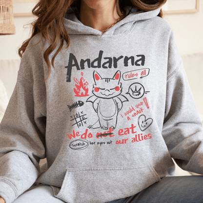 Andarna Hoodie - The Bean Workshop - Andarna Dragon Hoodie for Fantasy Book Lovers, Cozy Bookish Hoodie Empyrean Series Gift, Cute Baby Dragon Design, Doodle Sketch Graphic, Empyrean Fandom, Fall Winter Reading Wear, fourth wing, Gift for Dragon Fantasy Fans, hooded sweatshirt, hoodie, iron flame, Kawaii Aesthetic, onyx storm, rebecca yarros, Red Black Hand-Drawn Art, Whimsical Bookish Style