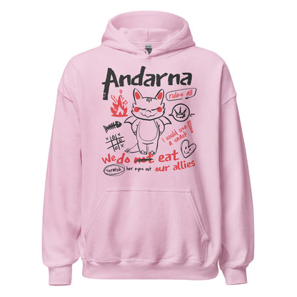 Andarna Hoodie - The Bean Workshop - Andarna Dragon Hoodie for Fantasy Book Lovers, Cozy Bookish Hoodie Empyrean Series Gift, Cute Baby Dragon Design, Doodle Sketch Graphic, Empyrean Fandom, Fall Winter Reading Wear, fourth wing, Gift for Dragon Fantasy Fans, hooded sweatshirt, hoodie, iron flame, Kawaii Aesthetic, onyx storm, rebecca yarros, Red Black Hand-Drawn Art, Whimsical Bookish Style