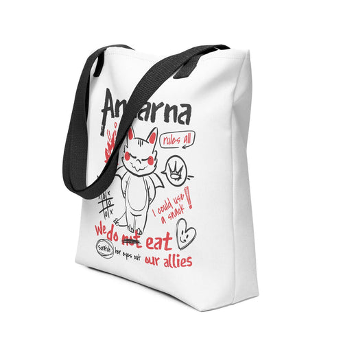 Andarna Tote Bag - The Bean Workshop - Andarna Dragon Tote Bag for Book Lovers, Bookish Tote Bag Empyrean Series Fan Gift, Empyrean Fandom, Everyday Reader Accessory, fourth wing, Hand-Drawn Doodle Graphic, iron flame, Kawaii Aesthetic, Library Book Bag, onyx storm, rebecca yarros, Red Black Sketch Art, Whimsical Bookish Style