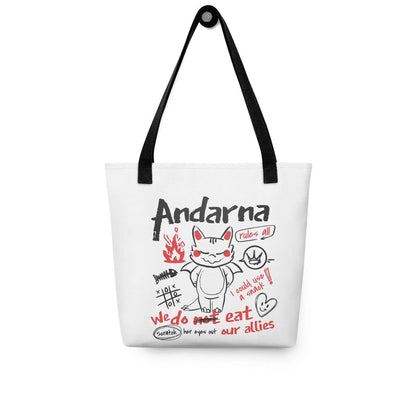 Andarna Tote Bag - The Bean Workshop - Andarna Dragon Tote Bag for Book Lovers, Bookish Tote Bag Empyrean Series Fan Gift, Empyrean Fandom, Everyday Reader Accessory, fourth wing, Hand-Drawn Doodle Graphic, iron flame, Kawaii Aesthetic, Library Book Bag, onyx storm, rebecca yarros, Red Black Sketch Art, Whimsical Bookish Style