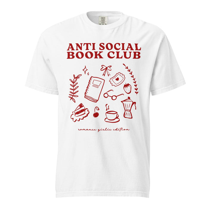 Anti Social Book Club T-shirt - The Bean Workshop - Anti Social Book Club, book lover, read everyday, t-shirt, tee, valentine