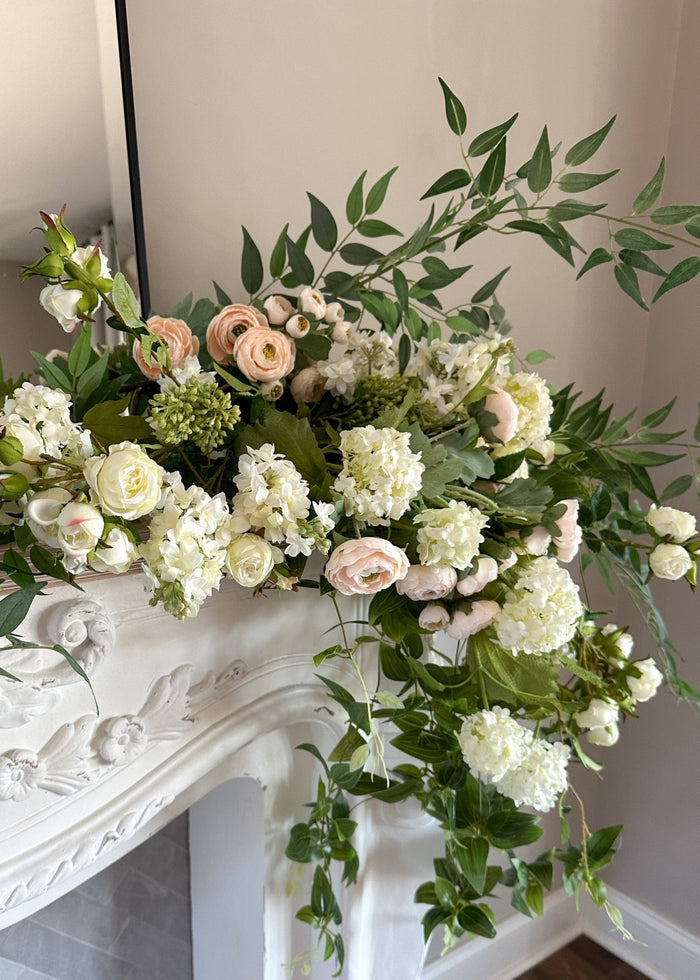 Artificial Blooming Ranunculus Flowers in Blush - 21" - Sweet Water Decor - faux flower