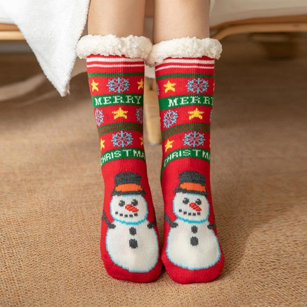 Assorted Christmas Sherpa Socks