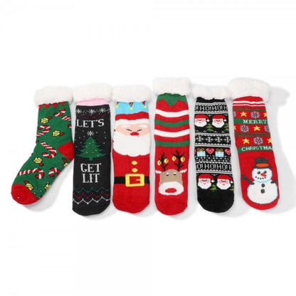 Assorted Christmas Sherpa Socks
