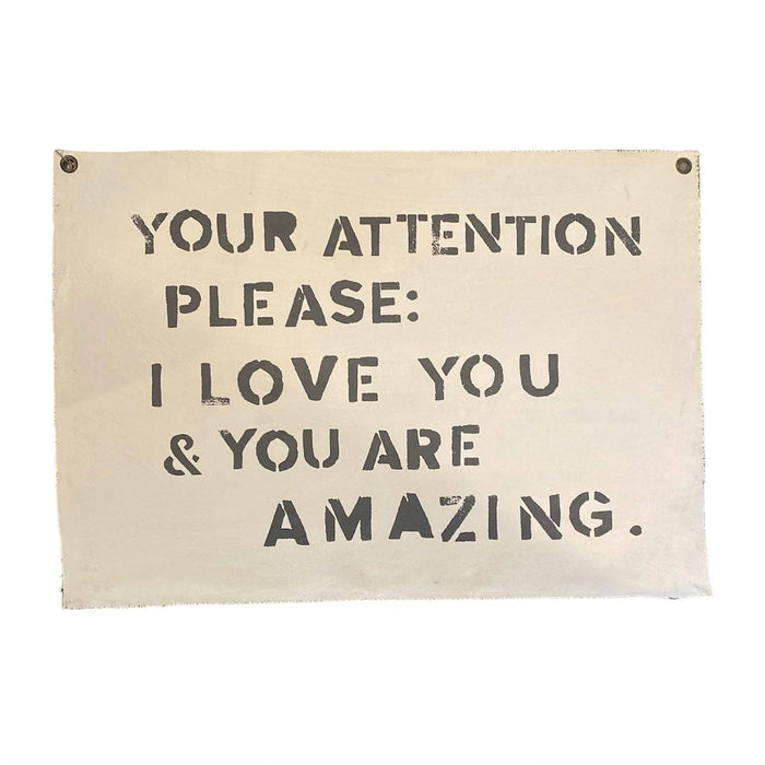 Attention Hand Painted Canvas
