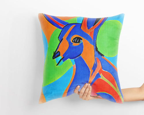 Australian Wildlife Kangaroo Decorative Pillow, Abstract Art Pillow, Art Pillow, Colorful Pillow Case, Fashion, 18 X 18 Pillow Covers