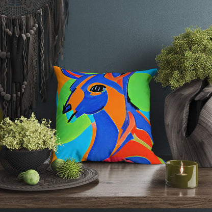 Australian Wildlife Kangaroo Decorative Pillow, Abstract Art Pillow, Art Pillow, Colorful Pillow Case, Fashion, 18 X 18 Pillow Covers