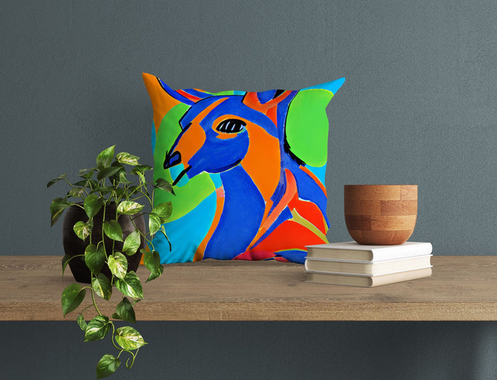 Australian Wildlife Kangaroo Decorative Pillow, Abstract Art Pillow, Art Pillow, Colorful Pillow Case, Fashion, 18 X 18 Pillow Covers