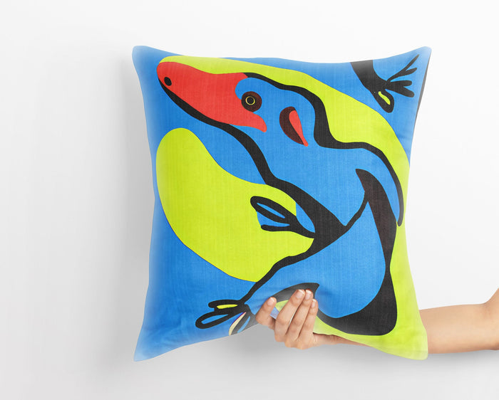 Australian Wildlife Platypus Original Art Tapestry Pillows, Abstract Pillow Case, Designer Pillow, Colorful Pillow Case, Modern Pillow