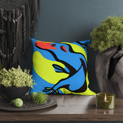 Australian Wildlife Platypus Original Art Tapestry Pillows, Abstract Pillow Case, Designer Pillow, Colorful Pillow Case, Modern Pillow