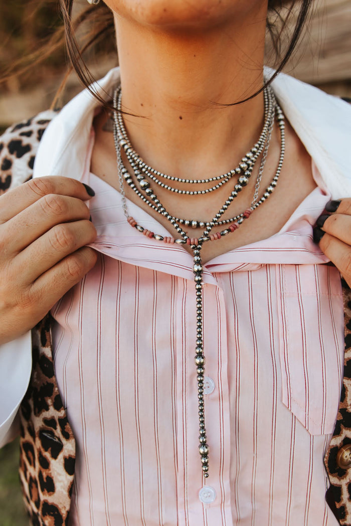 Authentic Graduated Pearl Lariat Necklace3 - 6mm