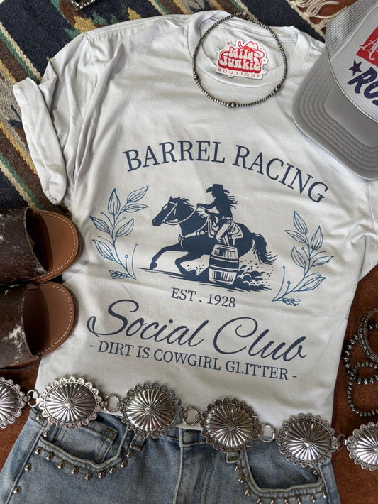 Barrel Racing Social Club Graphic TeeCool GreyS