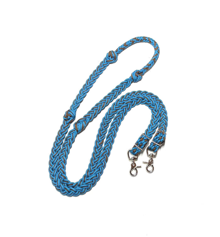 Barrel Reins, wide 1” reins with grip knots and round center...You choose color and length - Tiffanys Braided Tack LLC